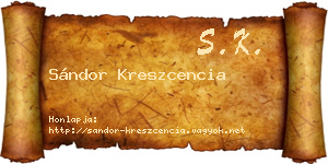 Sándor Kreszcencia névjegykártya